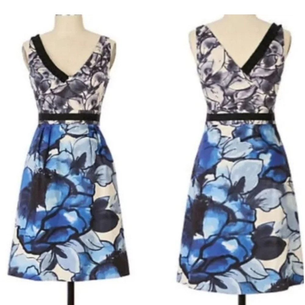 Moulinette Soeurs Indigo Garden Watercolor Dress.
